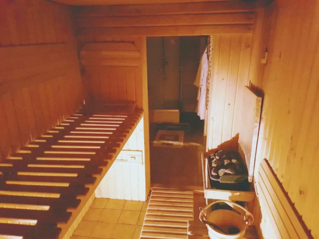 hauseigene Sauna - Hütte am See mieten
